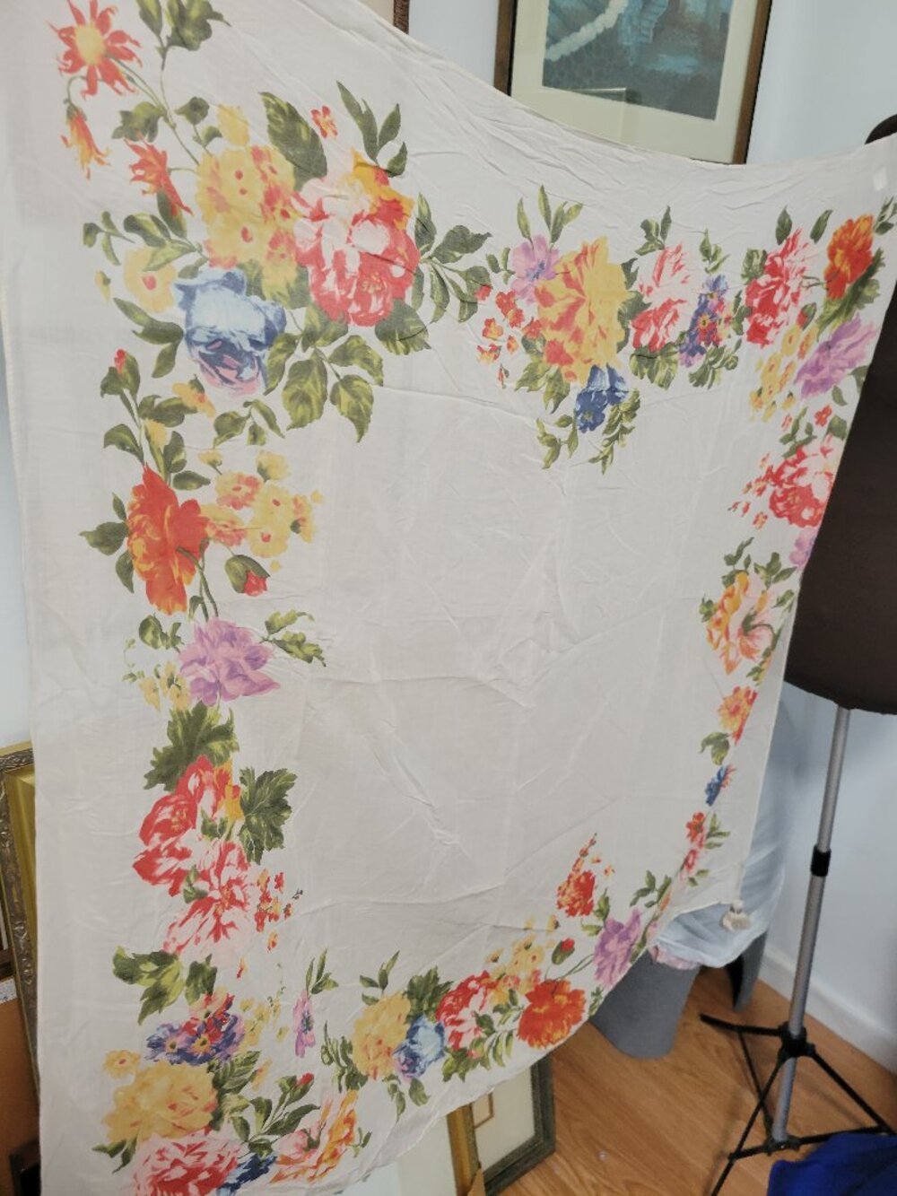 NWT J.Jill Cream and Floral Print Summer Scarf